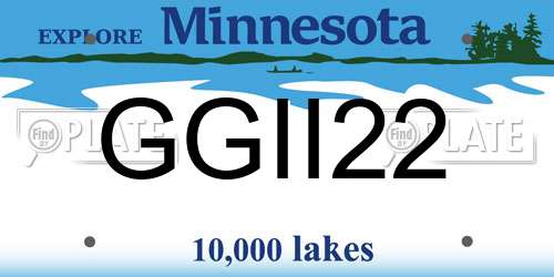 GGII22 Minnesota License Plate