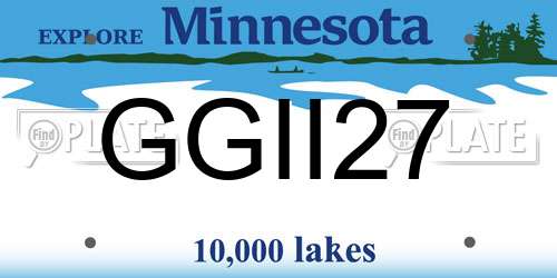 GGII27 Minnesota License Plate