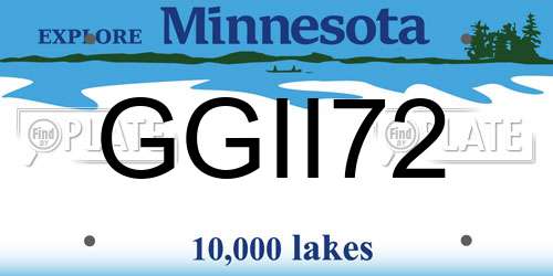 GGII72 Minnesota License Plate