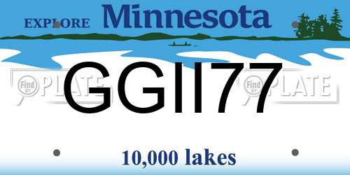 GGII77 Minnesota License Plate