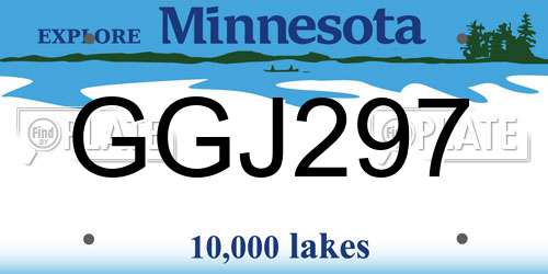 GGJ297 Minnesota License Plate