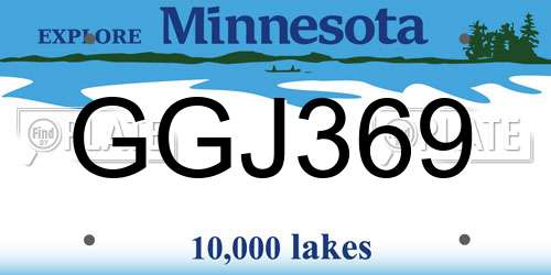 GGJ369 Minnesota License Plate