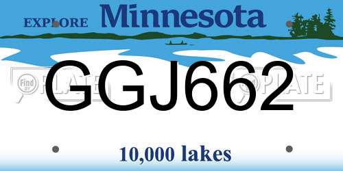 GGJ662 Minnesota License Plate