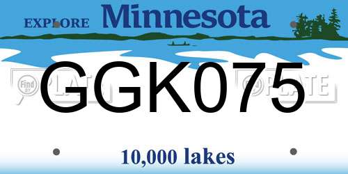GGK075 Minnesota License Plate
