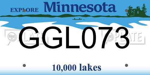 GGL073 Minnesota License Plate