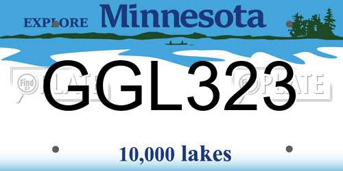 GGL323 Minnesota License Plate
