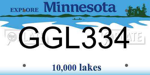 GGL334 Minnesota License Plate
