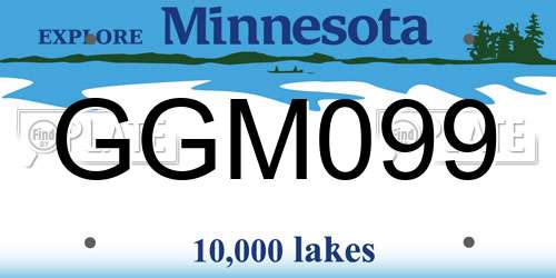 GGM099 Minnesota License Plate