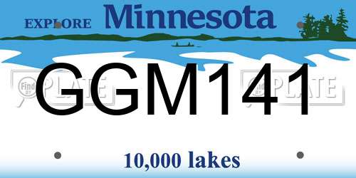 GGM141 Minnesota License Plate