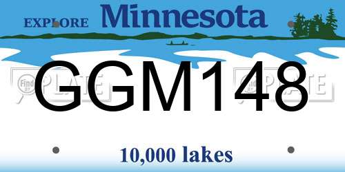GGM148 Minnesota License Plate