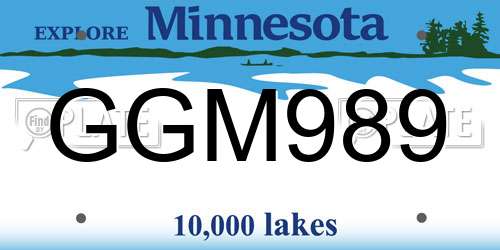 GGM989 Minnesota License Plate