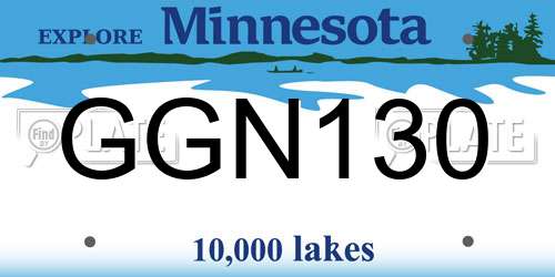 GGN130 Minnesota License Plate