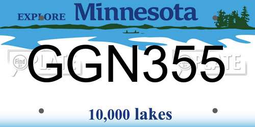 GGN355 Minnesota License Plate