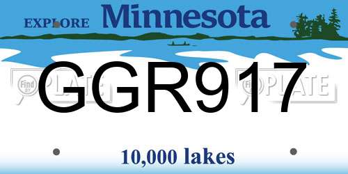 GGR917 Minnesota License Plate