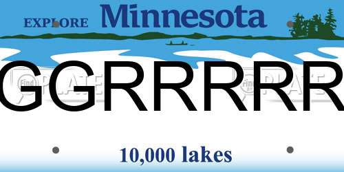 GGRRRRR Minnesota License Plate