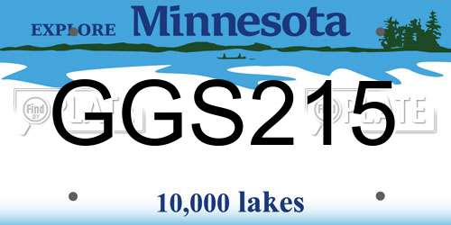 GGS215 Minnesota License Plate