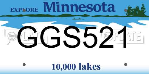 GGS521 Minnesota License Plate