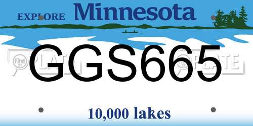 GGS665 Minnesota License Plate