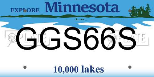 GGS66S Minnesota License Plate