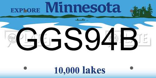 GGS94B Minnesota License Plate