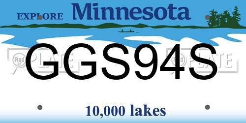 GGS94S Minnesota License Plate