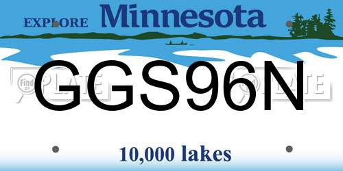GGS96N Minnesota License Plate