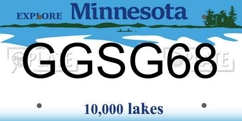 GGSG68 Minnesota License Plate