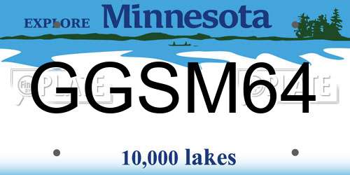GGSM64 Minnesota License Plate