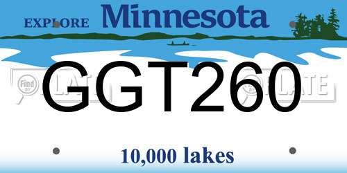 GGT260 Minnesota License Plate