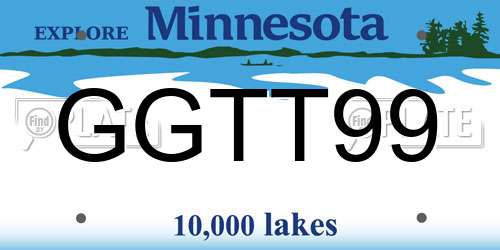 GGTT99 Minnesota License Plate