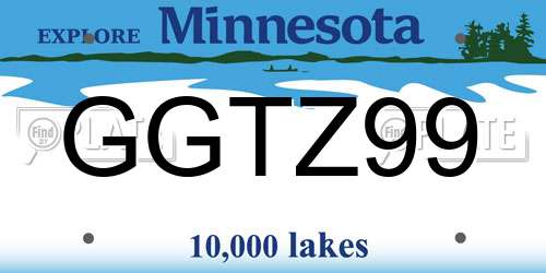 GGTZ99 Minnesota License Plate