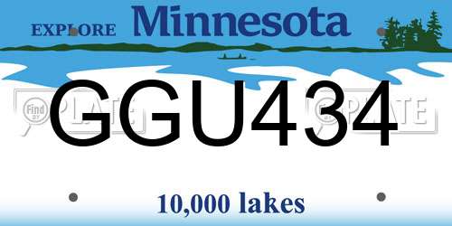 GGU434 Minnesota License Plate