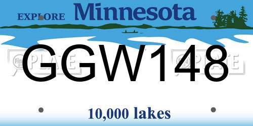 GGW148 Minnesota License Plate