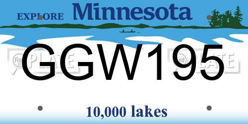 GGW195 Minnesota License Plate