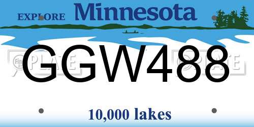 GGW488 Minnesota License Plate