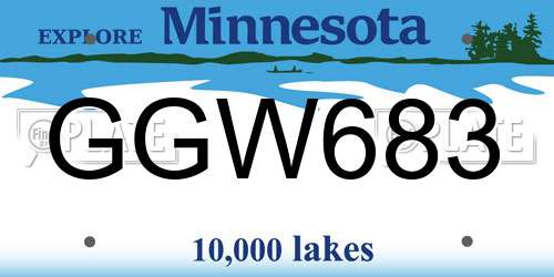GGW683 Minnesota License Plate