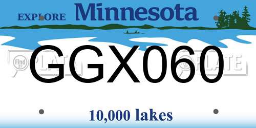 GGX060 Minnesota License Plate
