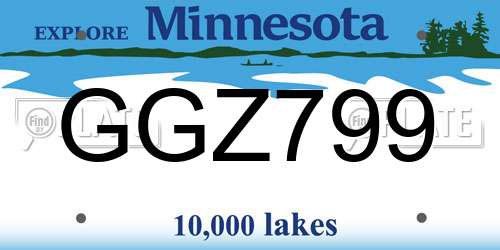 GGZ799 Minnesota License Plate