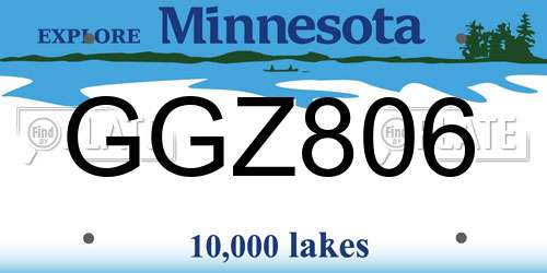 GGZ806 Minnesota License Plate