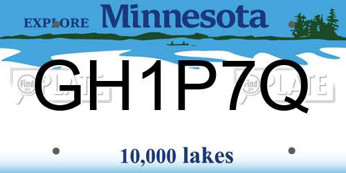 GH1P7Q Minnesota License Plate