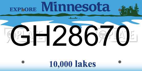GH28670 Minnesota License Plate
