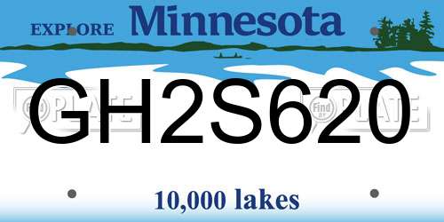 GH2S620 Minnesota License Plate