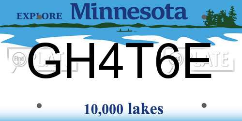 GH4T6E Minnesota License Plate