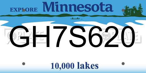 GH7S620 Minnesota License Plate