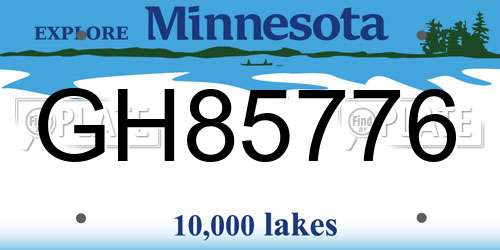 GH85776 Minnesota License Plate