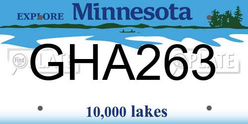 GHA263 Minnesota License Plate