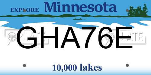 GHA76E Minnesota License Plate