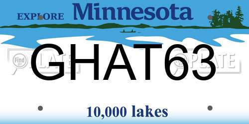 GHAT63 Minnesota License Plate