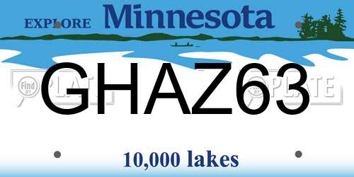 GHAZ63 Minnesota License Plate