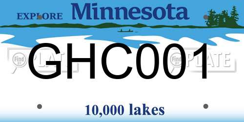 GHC001 Minnesota License Plate
